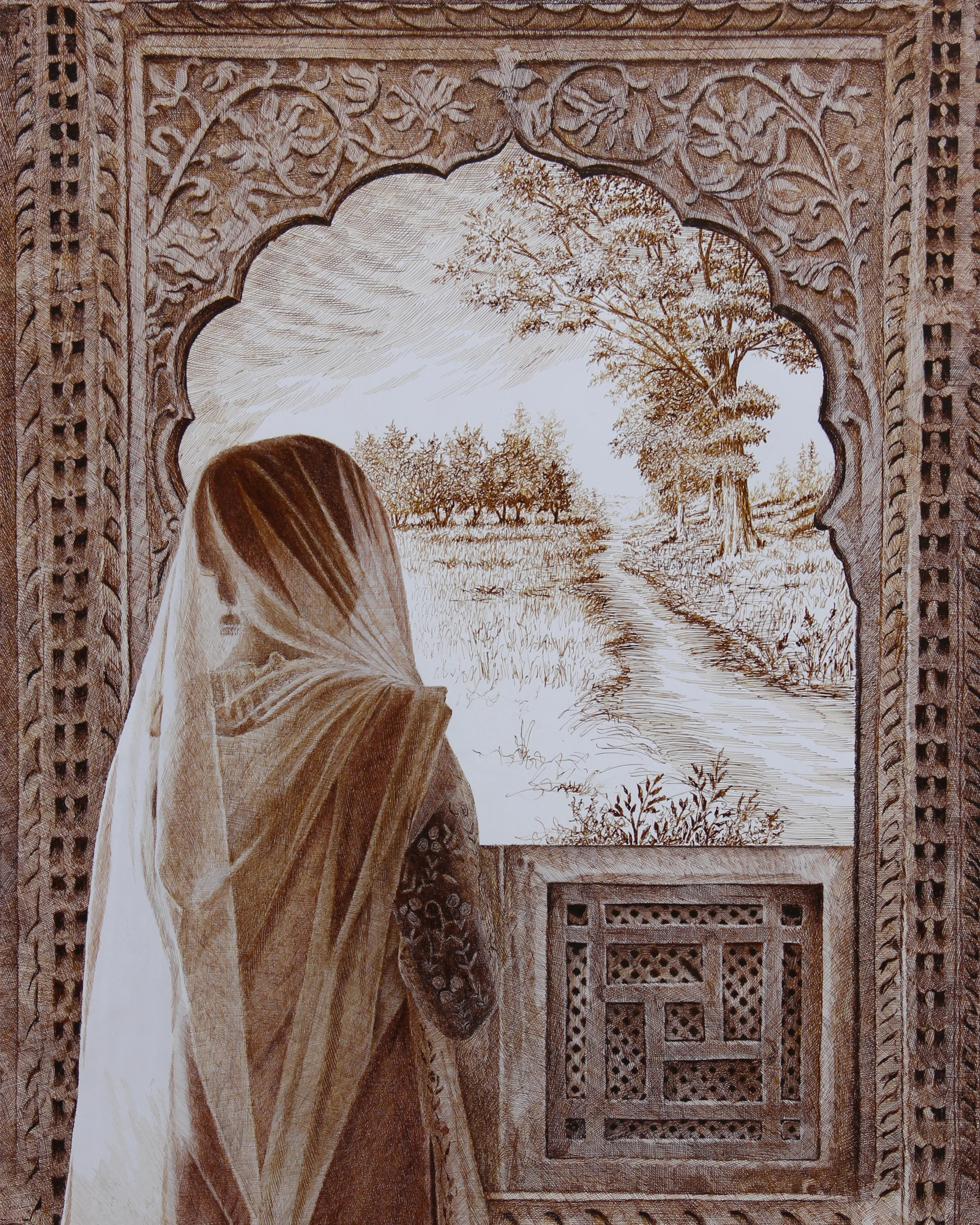 Master piece pen and ink artwork by Asif Ghayaz